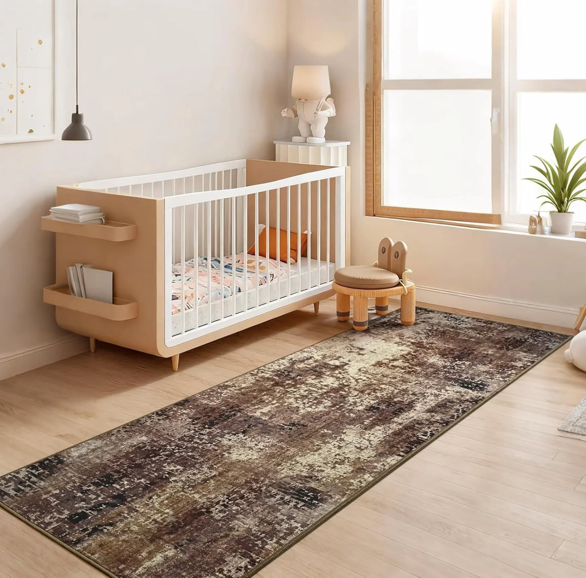 tapis moderne abstrait gris beige noir salon chambre extérieur salle bain lavable polyester