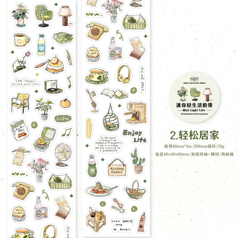 sticker autocollant kawaii dessins animés géométriques multicolores scrapbooking diy journal craft fournitures