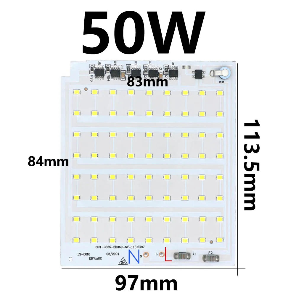 projecteur led diy 10w 20w 30w 50w 100w 150w 200w blanc froid ic intelligent
