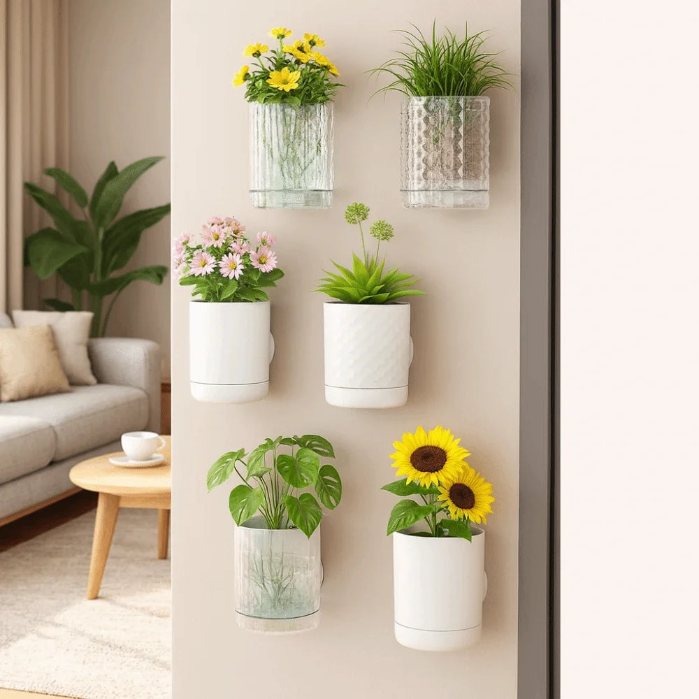 cache plantes transparent blanc adhésif moderne vintage rétro diamant
