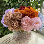 bouquet fleurs artificielles pivoines roses vintage décoration mariage anniversaire intérieur