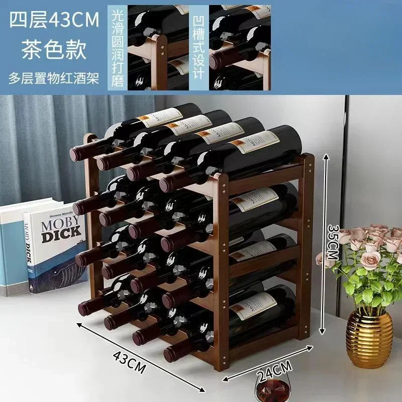 présentoir vin bois moderne marron 43x24cm étages almacenamiento bouteilles décoration maison