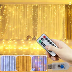 rideau lumineux led blanc étoiles décoration Noël mariage fête intérieur extérieur télécommande usb