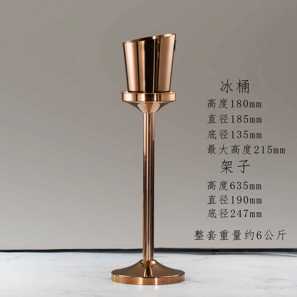 seau glace martelé support trépied métal argent doré vin champagne bar