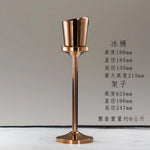 seau glace martelé support trépied métal argent doré vin champagne bar