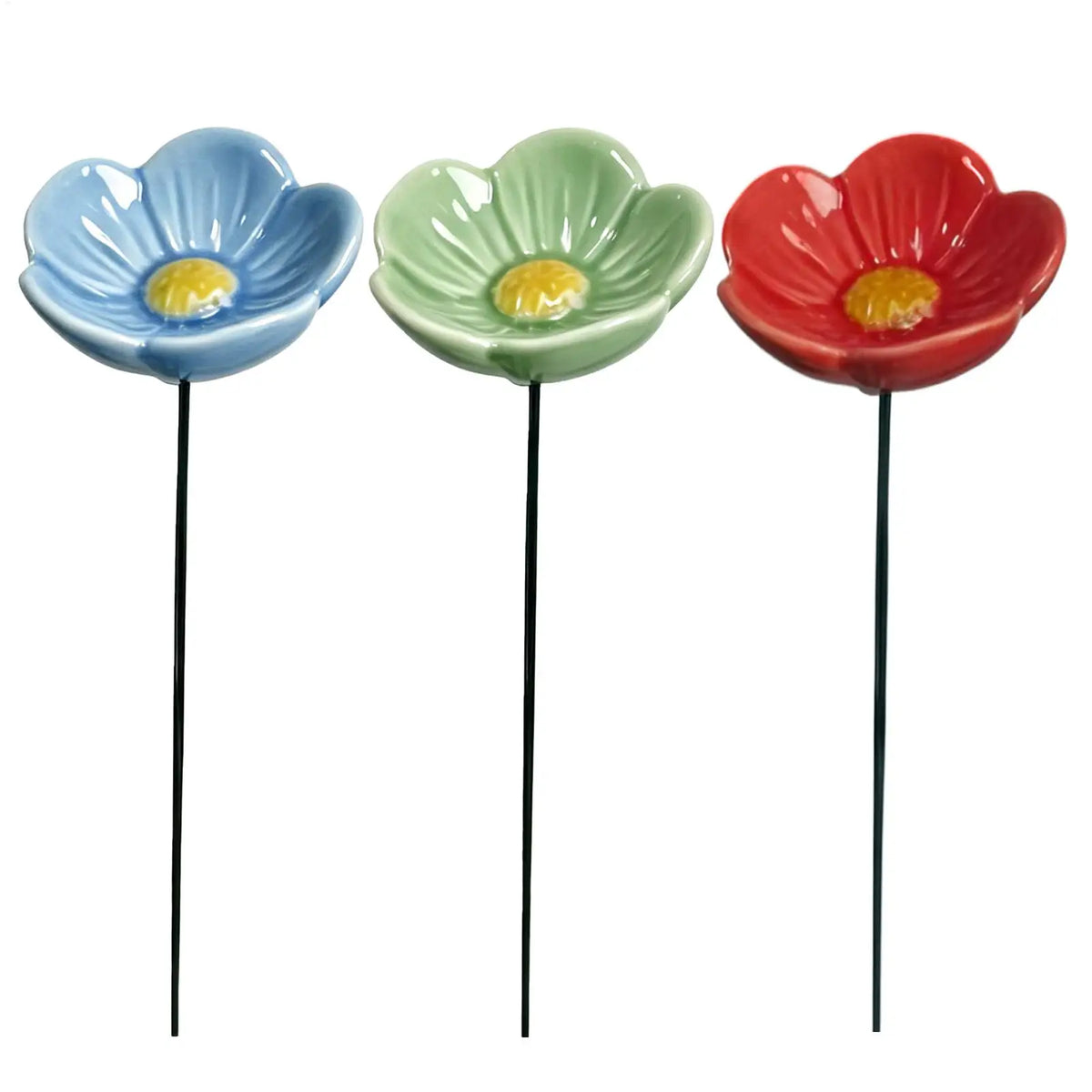 cache pot fleur couleur bleu vert rouge moderne extérieur jardin décoration abeilles papillons