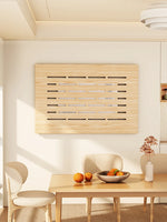 radiateur mural bois naturel moderne rayures horizontales salon appartement chic