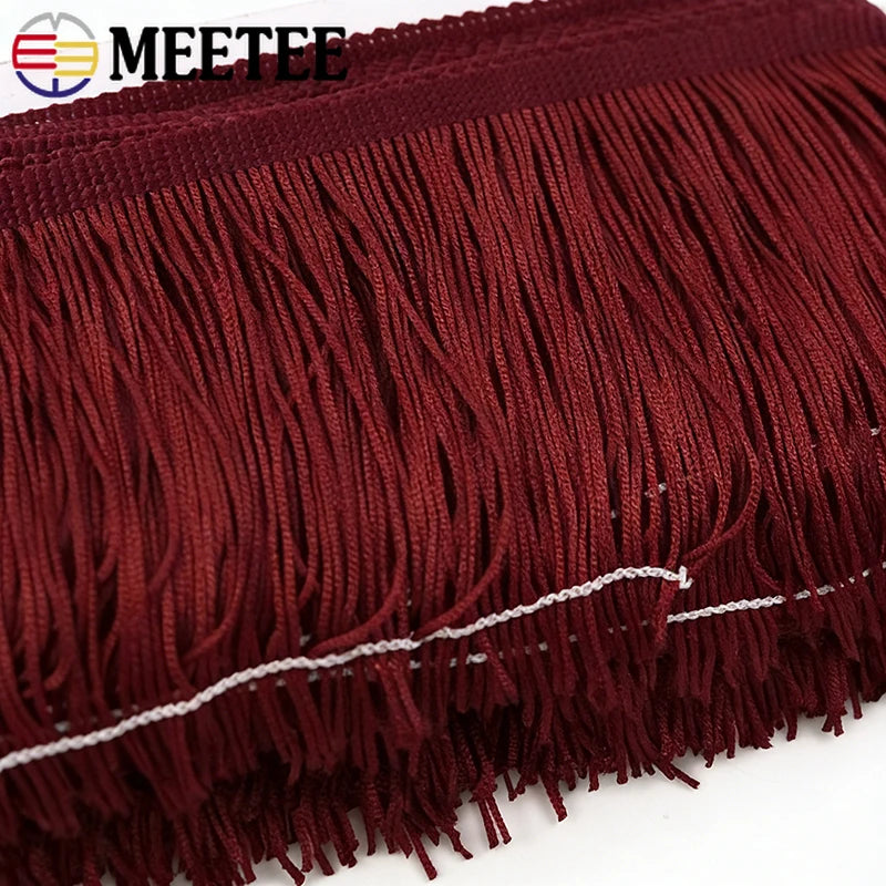 franges pompons rouge ruban polyester 30cm 20cm 15cm décor vêtement rideau textiles maison