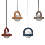 suspension lumineuse moderne pendentif acrylique noir blanc orange bleu rouge anneau métal lampe LEDflux60