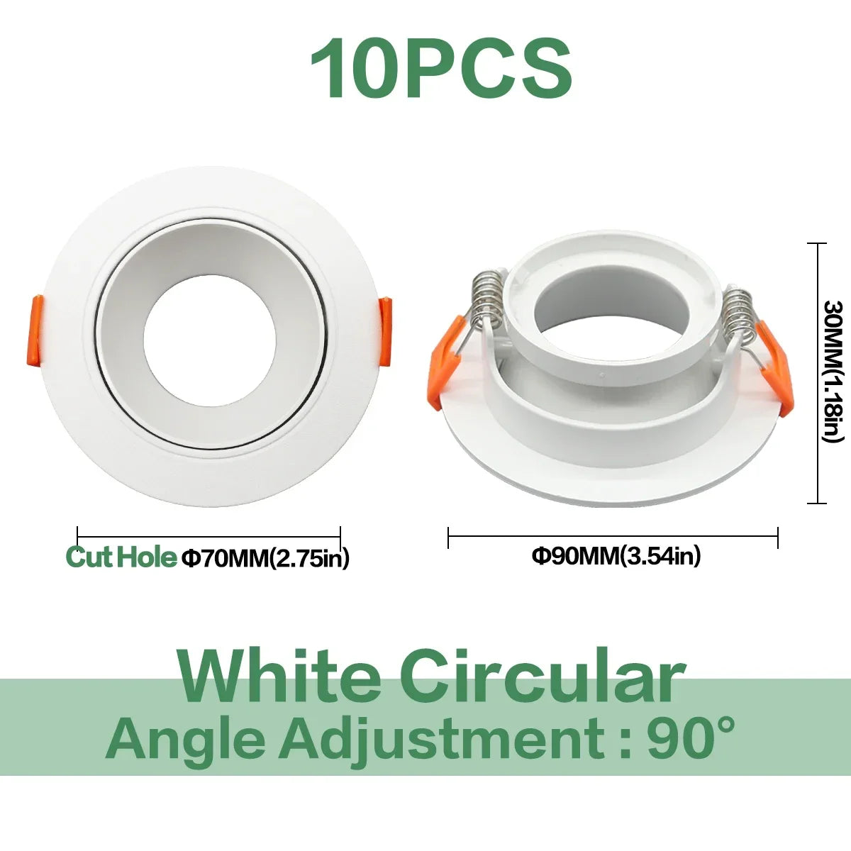 projecteurs led base gu10 gu5.3 blanc noir céramique moderne fixations arrière