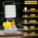 lampe travail led jaune moderne robuste interrupteur luminosité port usb poignée transport sans fil