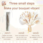 bouquet fleurs séchées naturel pampas blanc beige rustique décoration maison mariage anniversaire party