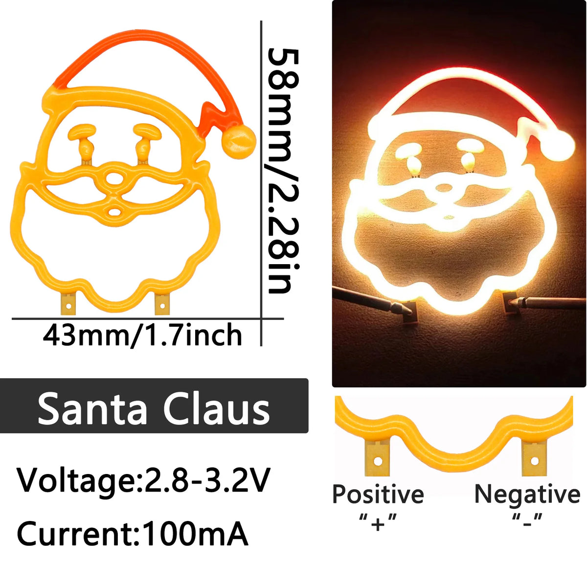 décoration fête neon sign bitcoin santa claus phare led filament orange clips art neon