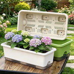pot fleurs rectangulaire moderne vert blanc bleu drainage auto arrosant lisse pratique