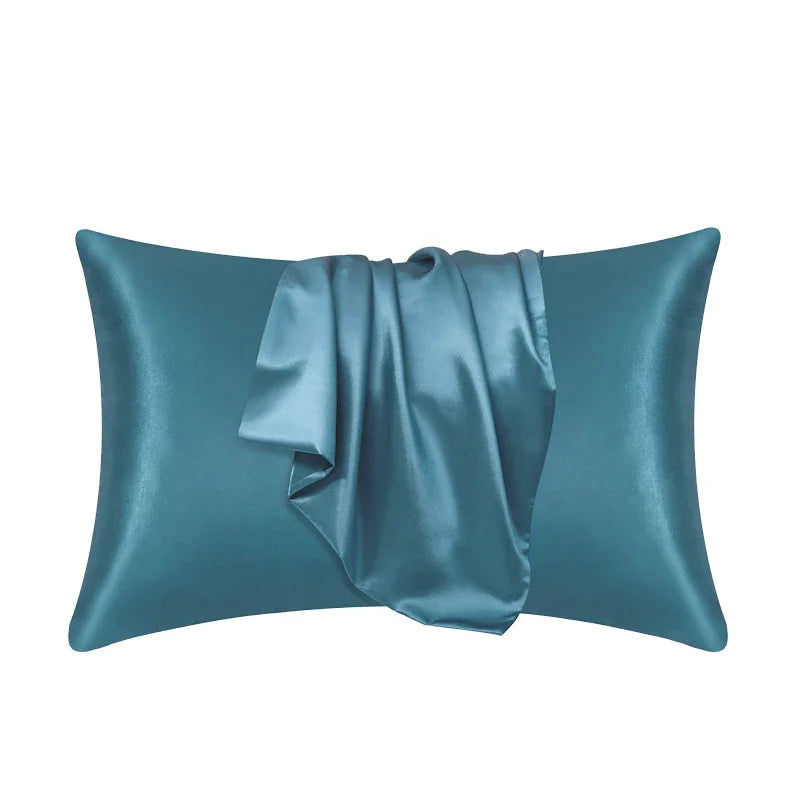 taie d'oreiller soie satinée moderne housse coussin décorative chambre coucher