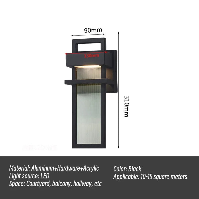 lampe murale moderne led étanche extérieure noire transparente adhésive 2492000lm 85265v ip65