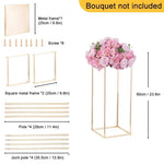 support floral doré moderne géométrique acrylique métal transparent vide inclusion amovible