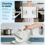 torchons cuisine imprimés marguerites hello sunshine serviettes polyestère blanc vert décoration champêtre 60x40cm
