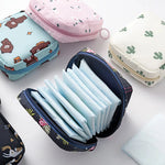 sac maquillage bleu rose noir moderne imprimé animaux cactus fruits glissière chargeur écouteurs portable