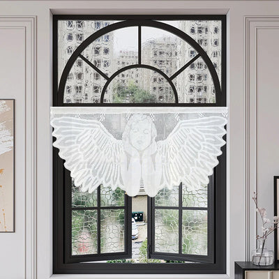 Cantonnière de rideau d'ange blanc rétro Jacquard pour salon