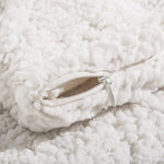 housse coussin dos blanc texture bouclée nordique décoration maison voiture fixations