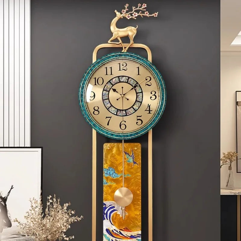 horloge murale moderne or noir figurine cerf abstraite décoration chambre salon