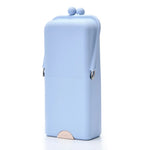 boîte maquillage silicone reutilisable pinceaux maquillage portable moderne opacité bleu clair violet rose beige