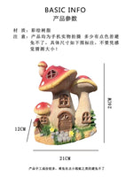 lampe solaire résine miniature maison champignon balcon jardin décoration extérieure verte rouge blanche