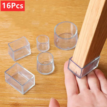 lot 16 protège pieds meubles silicone transparent adhésif antidérapant chaise table maison