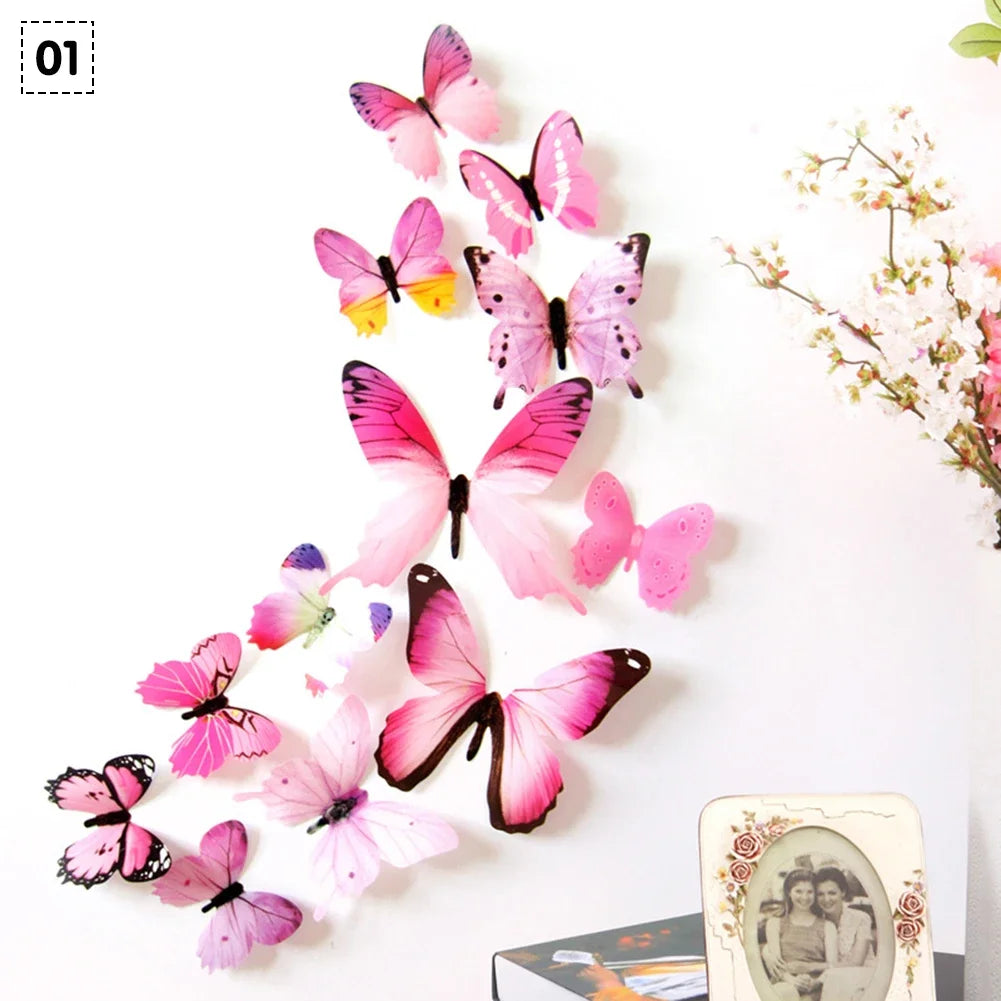 décoration murale papillons 3d autocollants différents minimaliste maison chambre enfants