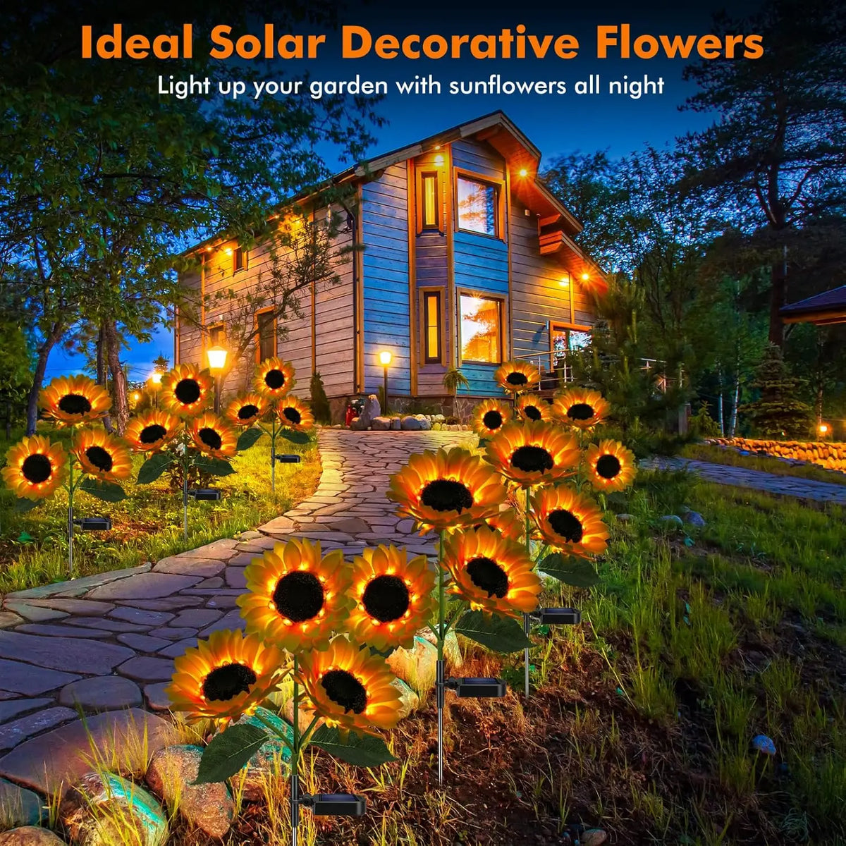 fleur artificielle solaire jaune moderne décoration intérieure tige métallique centre noir festive anniversaire événement