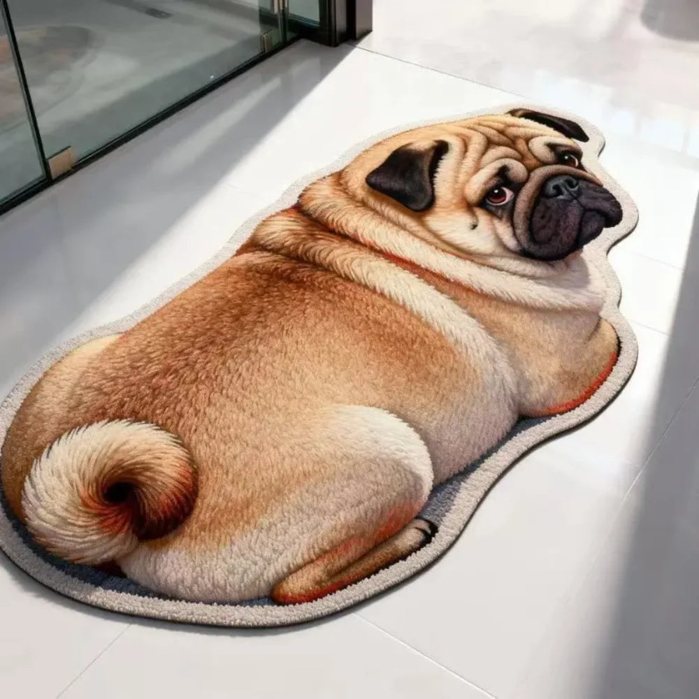 tapis chat motif gris beige orange noir absorbant rapide doux antidérapant polyester maison