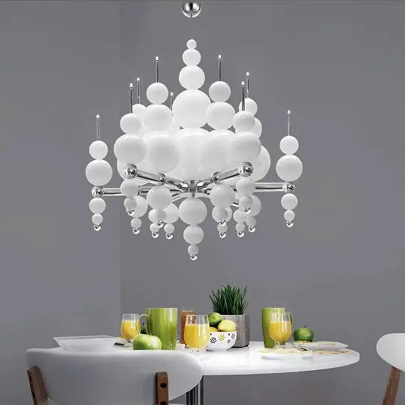 lustre contemporain noir blanc boules sphériques interrupteur bouton haute certification sécurité
