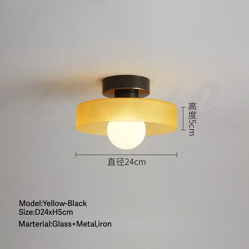 plafonnier moderne verre opacique vert rose noir jaune cool warm ledintérieur chambre salon