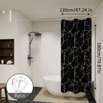 rideau douche moderne noir marbre opalescent respectueux environnement 120cm 180cm