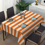 nappe table rayures orange blanche moderne cuisine décoration mariage fête restaurantextérieur
