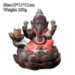 statue ganesh pierre beige texture granulée indien cendrier fixations traditionnel