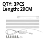 tube led blanc moderne 29cm interrupteur prise us plug autoinstallation clips aluminium