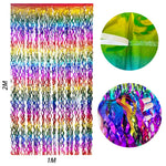rideau festif arc ciel semi transparent lames verticales motifs joyeux anniversaire mariage