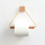 porte rouleau papier toilette bois marron blanc minimaliste moderne cuir inclusion métal doré