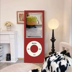 miroir acrylique contemporain noir rouge plat sans cadre salon chambre