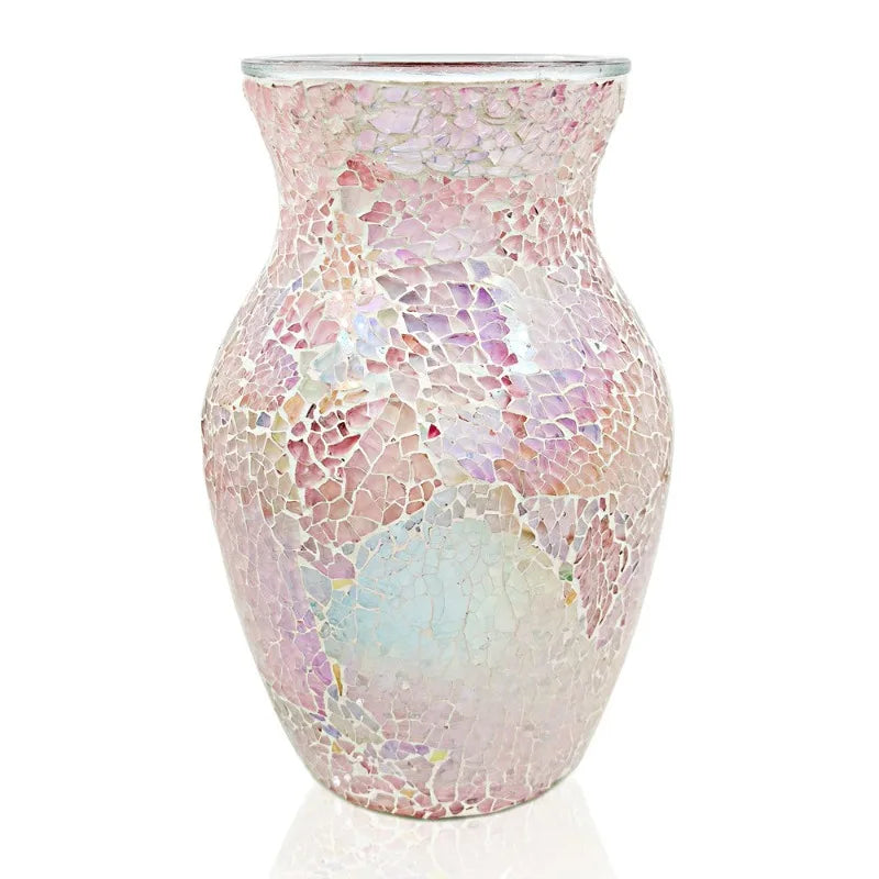 vase décoration intérieure moderne mosaïque multicolore doré argenté table chambre entree