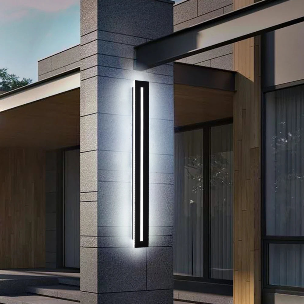 applique murale led moderne étanche ip65 noir hydrofuge ac85265v chromé
