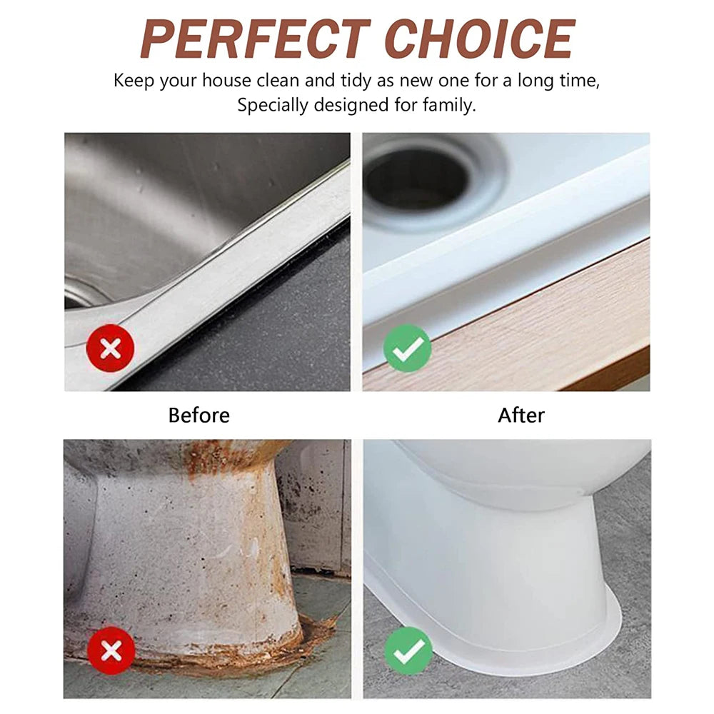 ruban joint autoadhésif pvc blanc imperméable salle bain cuisine toilette durable flexible installable
