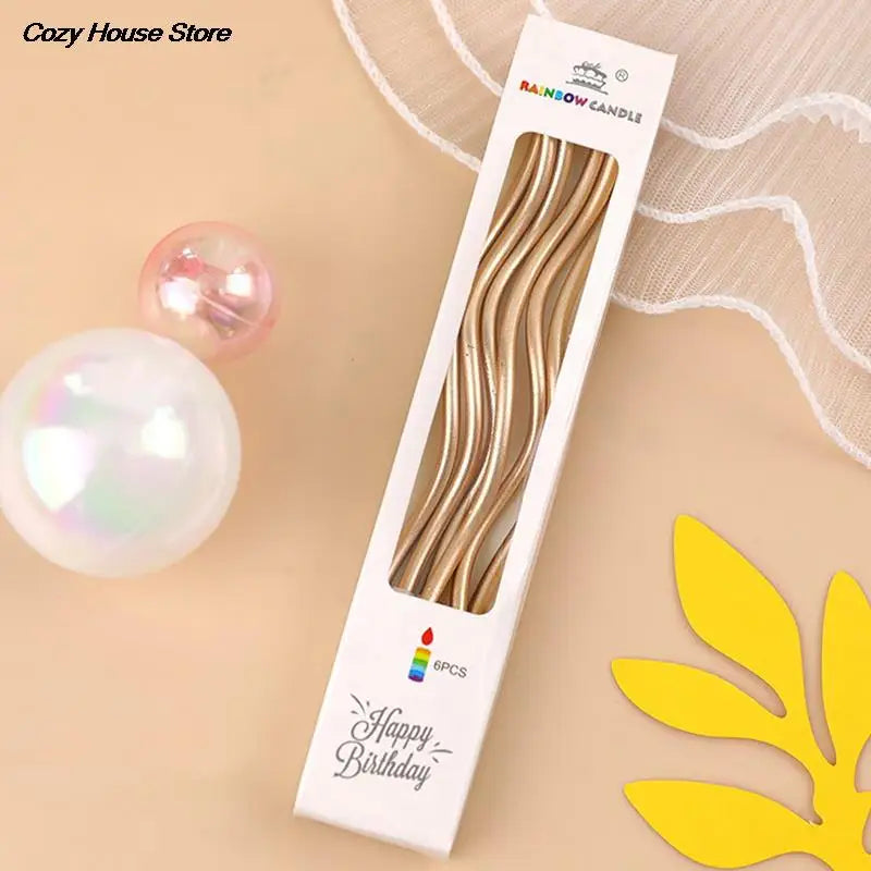 Bougies flexibles multicolores rayures modernes or vert rose violet adhésif festives enfants