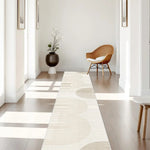 tapis moderne minimaliste beige antidérapant polyester couloir intérieur extérieurolvable machine geometrie simple