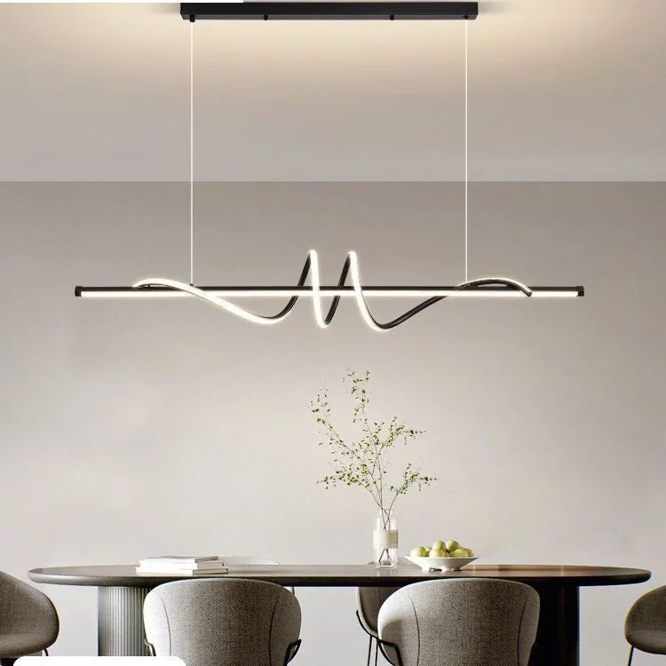 suspension lumineuse moderne ondulée led blanc doré noir fixe 2000 82000lm
