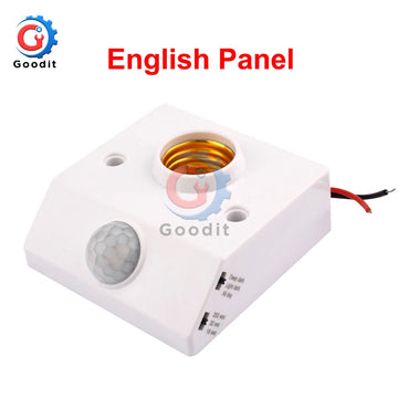 détecteur mouvement infrarouge douille E27 blanc moderne 120 degrés LED utilitaire