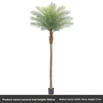 palmier artificiel décoration intérieure vert feuilles fines tronc épais moderne pot 240cm haute