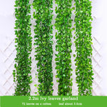 guirlande feuilles ivresse vert vigne artificielle extérieure accrochée naturelle longueur 2.2m 72feuilles